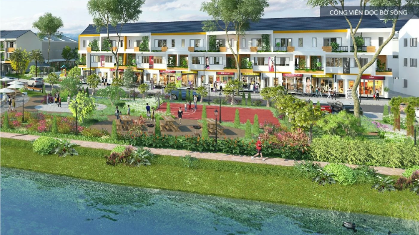 Hình ảnh minh họa không gian thư giãn trong khu nhà ở hiện đại, với cửa kính lớn, ánh sáng tự nhiên và cây xanh. Phù hợp phần phân tích nhu cầu sống cân bằng, yên tĩnh và chú trọng sức khỏe của người mua nhà.